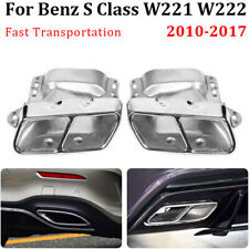 2pcs For Mercedes Benz S Class W222 W221 S63 AMG Car Rear Bumper Exhaust Tip FGF picture