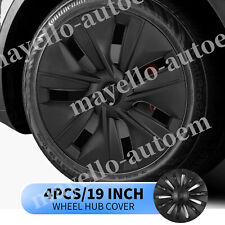 Black 4PCS 19inch Hubcaps for Tesla Model Y Gemini Wheel Rim Protector Cover NEW picture