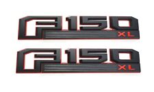 2Pc Fits 15-18 F-1-5-0 XL Emblem Side Fender Badges Black Red New picture