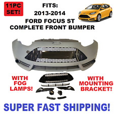FITS 2013 2014 FORD FOCUS ST FRONT BUMPER COVER WITH GRILLS AND FOGS.  picture