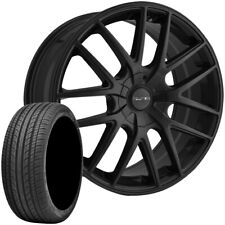 4-Touren TR60 17x7.5 5x112/5x120 Black Rims w/225/45R17 Americus Sport HP Tires picture
