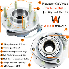 2PCS Rear Wheel Hub Bearing for Cadillac CTS 2004-2009 08 SRX 2005-2011 STS 3.6L picture