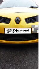 FRONT&REAR logo COVERS for Renault Megane Mk2 2000-08,R26/225 GLOSS BLACK (pair) picture