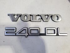 90-95 Volvo 240 DL Rear Trunk Emblem OEM Badge Logo Lid Label set silver vintage picture