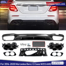 For 2016-2020 Mercedes W213 E350 E200 AMG E53 Style Rear Diffuser W/ Exhaust Tip picture