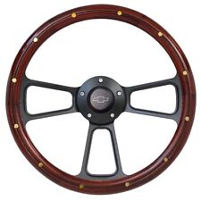 Chevy C/K Series Truck Real Mahogany Steering Wheel, Chevy Horn & Adapter  picture