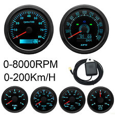 85MM GPS Speedometer 200Km/H Tacho 8000RPM& Fuel Level Water Temp Oil Press Volt picture