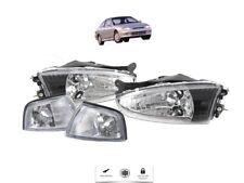 For 1997 2001 Mitsubishi Mirage 2Dr Coupe Headlights With Corner Black Set 4pcs picture