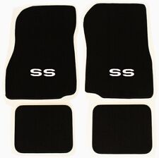 NEW 1968 - 1972 CHEVELLE Floor Mats Black Carpet Embroidered Silver SS Logo 4pc picture