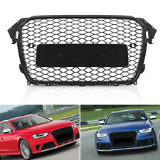 Front RS4 Style Sport Gloss Black Mesh Grille No Logo For Audi A4 S4 B8.5 13-16 picture