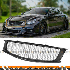FOR 2008-15 INFINITI G37 Q60 2DR COUPE REAL CARBON FIBER FRONT MESH GRILL GRILLE picture