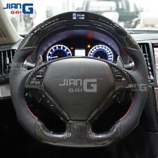 Carbon Fiber LED Perforated Leather Steering Wheel Fit 09-13 Infiniti G37 G37X  picture