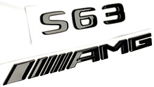 #2 BLACK S63+AMG FIT MERCEDES S63 REAR TRUNK EMBLEM BADGE DECAL NAMEPLATE picture