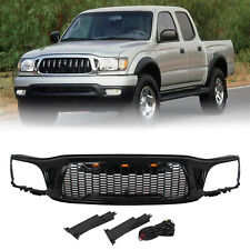 Front Grille For 2001-2004 TOYOTA TACOMA Mesh Honeycomb with 3 LED Lights ABS picture