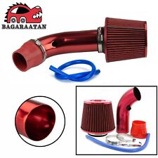 3'' Car Cold Air Intake Filter Induction Pipe Kit Aluminum Power Flow Hose Red picture