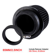 Black 65mm/2.5'' ID Air Filter & Rubber Adapter For Motorcycle Scooter Dirt Bike picture