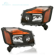 Pair Headlights Lamps+Amber For 2004-2015 Nissan Titan SV 04-07 Armada 5.6L V8 picture