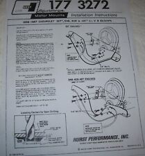 HURST INSTRUCTIONS  TO PUT  CHEVY 327 348 409 427 MOTORS IN OTHER CHASSIS picture