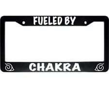 Fueled By Chakra Naruto Ninja Black Auto License Plate Tag Frame Holder picture