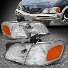 FOR 97-05 CHEVY VENTURE MONTANA CHROME HOUSING AMBER CORNER HEADLIGHT HEAD LAMPS picture