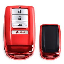 Red TPU Key Fob Protective Case w/Face Panel Cover For Acura ILX RLX TLX RDX MDX picture