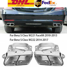 2pcs Car Rear Bumper Exhaust Tips For Mercedes Benz S Class W222 W221 S63 AMG picture