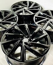 19” VW Volkswagen Golf R Englishtown OEM Factory Wheels Rims Set Black Gloss picture