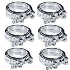 6 x 2inch Stainless Steel V-Band Clamp & Flange Kit for Muffler Exhaust Downpipe picture