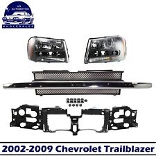 Header Panel Grille Assembly Headlight Kit For 2002-2009 Chevrolet Trailblazer picture