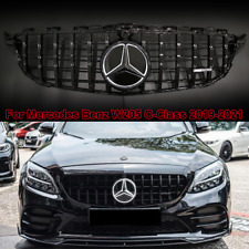 Black GT R Grille W/Led Star For 2019-2021 Mercedes Benz W205 C200 C300 C43 AMG picture