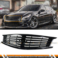 JDM Glossy Black Sport Style Front Grille For 2010-13 Infiniti G25 G37 Q40 Sedan picture
