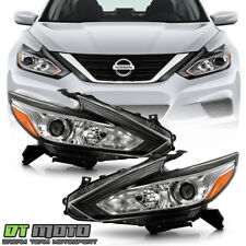 For 2016-2018 Nissan Altima Halogen Type w/o LED DRL Chrome Headlights Headlamps picture