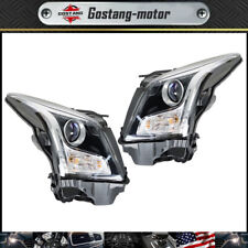 Pair For 2013-2018 Cadillac ATS Right+Left Headlights Headlamps Halogen Chrome picture