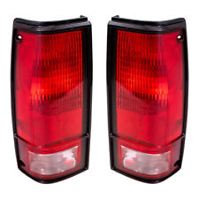 Tail Lights Set fits 82-93 Chevy S10 GMC S15 Pickup Pair Taillamps & Black Bezel picture