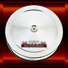 Chrome Air Cleaner For Small Block Chevy 350 Engines 350 Emblem Chrome & Red SBC picture