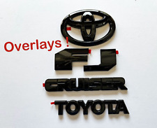 Rear Door Logo Overlay Badge Emblem For Toyota FJ Cruiser 2007-2015 Gloss Black picture