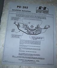 HURST P0-202 MOTOR MOUNT INSTRUCTION 1955 TO 1960  PONTIAC  287 316 347 370  389 picture