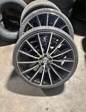 22” MERCEDES BENZ S STYLE GLOSS BLACK RIMS WHEELS TIRES FITS S CLASS S430 S550 picture
