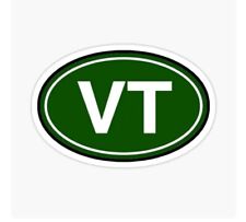 VERMONT VT Glossy Green Oval laptop window bumper sticker decal 2 1/2
