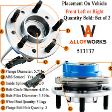 2Pcs 513137 Front Wheel Bearing Hub for Chevy Malibu Pontiac Grand Am Olds Alero picture