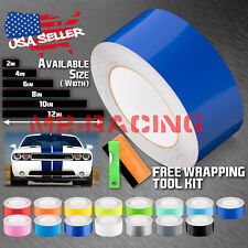 Gloss Color Racing Stripes Vinyl Wrap Rally Decals Stripe Sticker 10FT/20FT Long picture