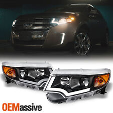 [Halogen Upgrade] Fit 2011-2014 Ford Edge LED DRL Black Projector Headlights picture
