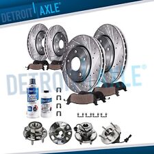 Front Rear Drilled Brake Rotor Pads Wheel Bearing Hubs for 2010-17 Chevy Equinox picture
