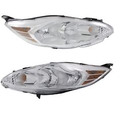 Headlight Set For 2011 2012 2013 Ford Fiesta Left and Right With Bulb CAPA 2Pc picture