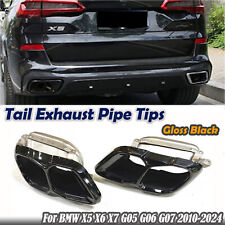 For BMW X5 X6 X7 G05 G06 G07 2010-2024 Rear Bumper Tail Exhaust Pipe Tips Black picture