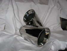  (2) Stainless Steel Cherry Bomb Exhaust Tip Double Wall 2.5