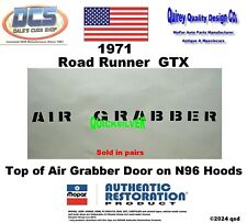 1971 Road Runner GTX N96 Air Grabber Top Of Door Decal Blk Ref 3443515 New MoPar picture