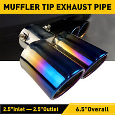 Durable Stainless Steel Dual Rear Pipe Exhaust Tail Muffler Tip Accessories NEW picture