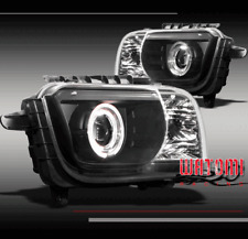 10-13 CHEVY CAMARO DOUBLE HALO BLACK PROJECTOR HEADLIGHTS SET LS LT SS ZL1 11 12 picture