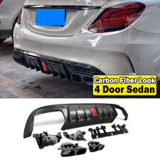 Rear Bumper Diffuser Lip W/ Exhaust Tip Kit For Benz W205 C63 AMG C43 2015-2018 picture
